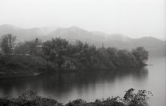 入鹿大橋からの雨風景