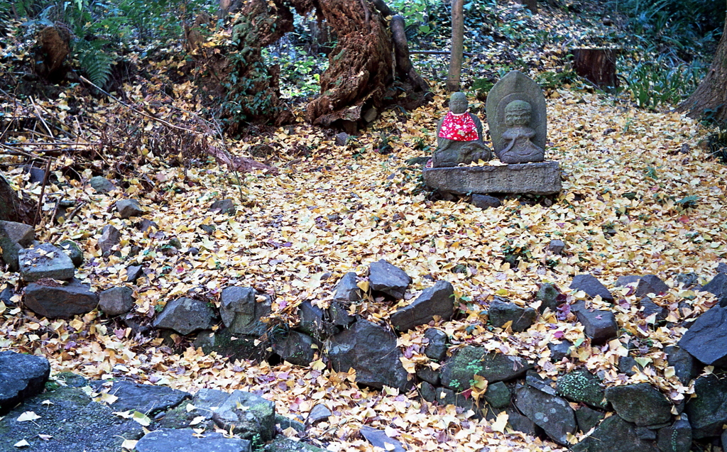 石段脇に秋地蔵