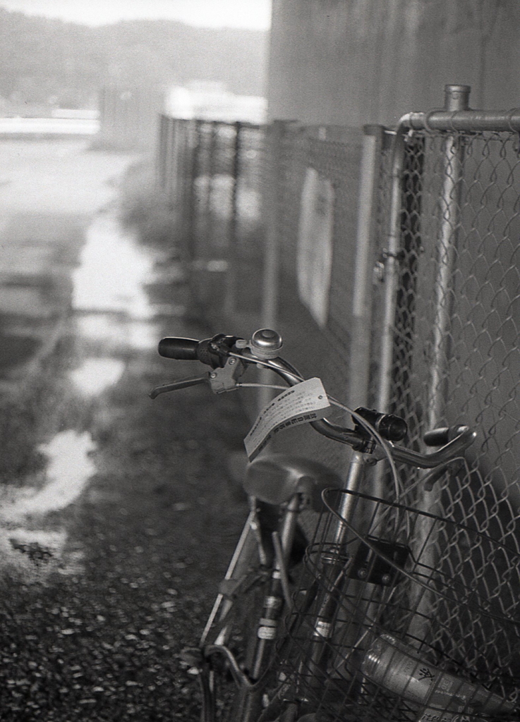 放置自転車の札