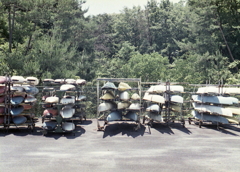 カヌー協会のカヌーがいっぱい！