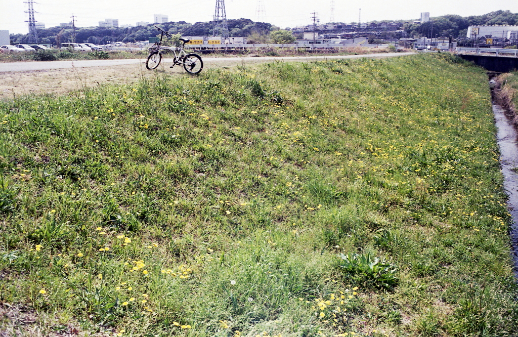 自転車に乗ってベルを鳴らし…