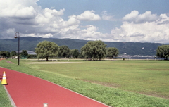 赤いランニングロード