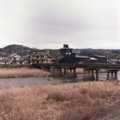 古い石橋とレトロな建物 古い石橋とレトロな建物