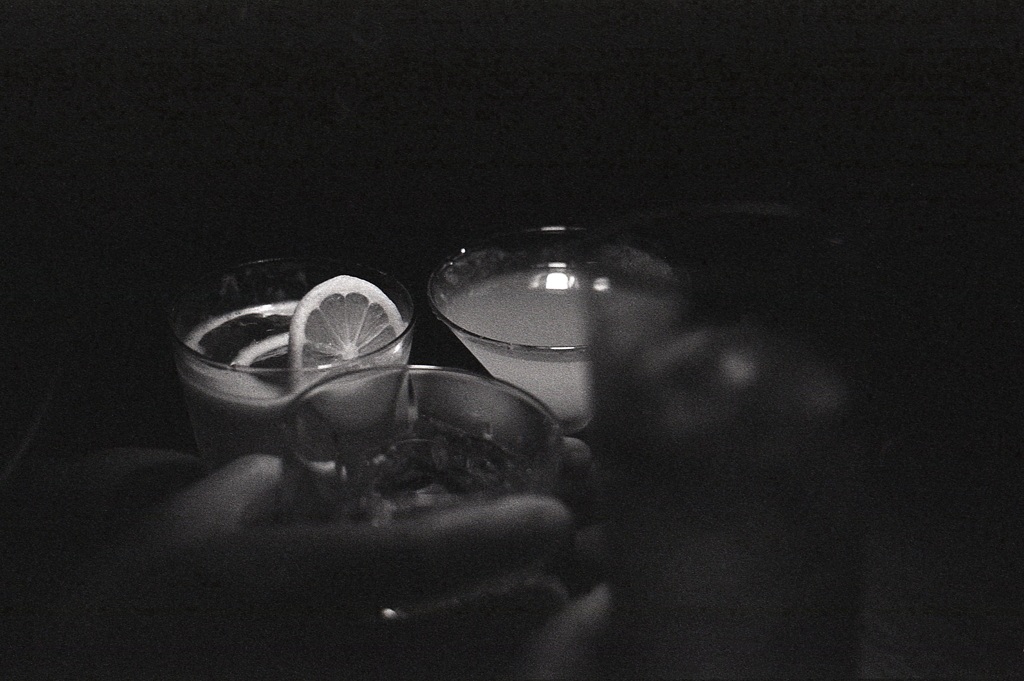 深夜の祝杯