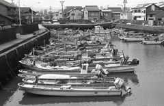 入り江の漁船群