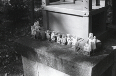 小さな祠にちいさなちいさな狐たち