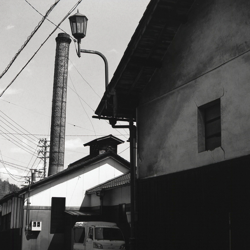 煉瓦煙突と醸造蔵