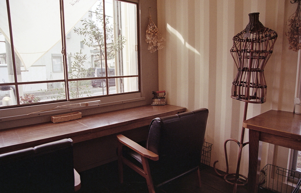 窓際の洋裁ボディ