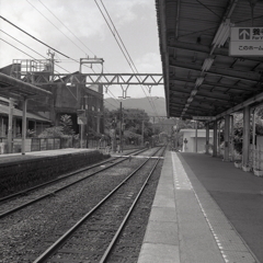 養老鉄道「駒野駅」にて。