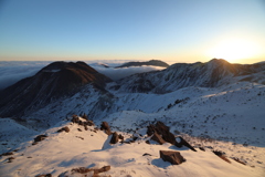 星生山から見る朝焼け
