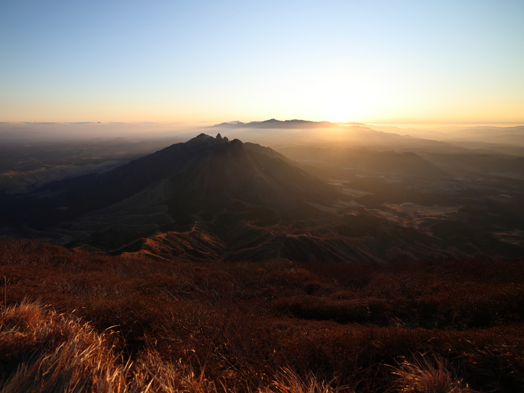 阿蘇山山頂より初日の出