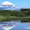 田植え直前の富士山