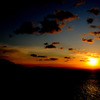 九州と夕日