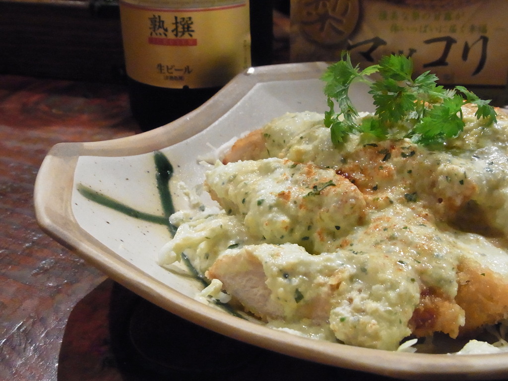 チキンカツと熟撰生ビール