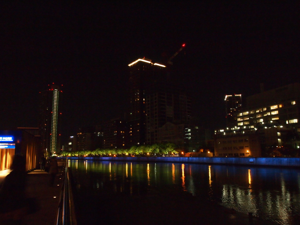 Night View Of Nakanoshima Banks