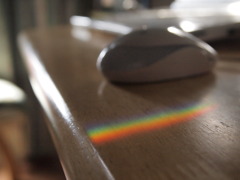 a rainbow sunlight and my netbook