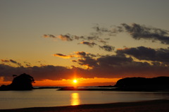 阿津里浜夕陽