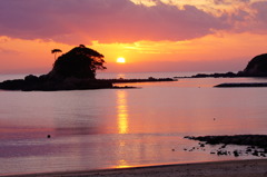 阿津里浜夕日