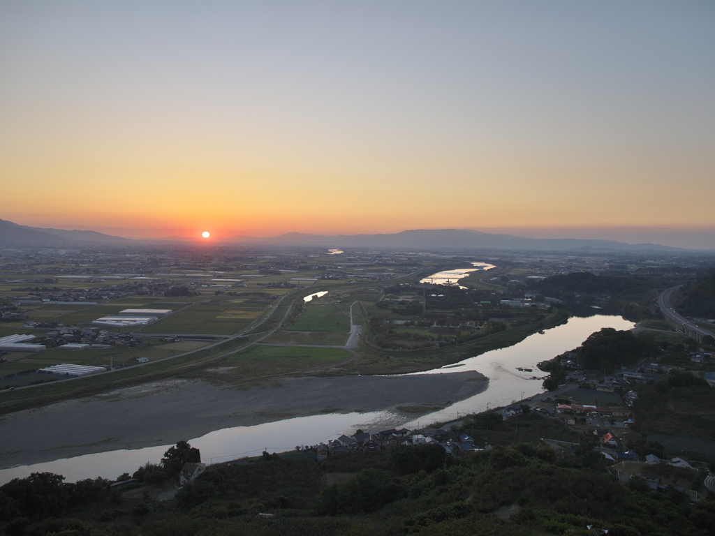 筑後平野の夕暮れ