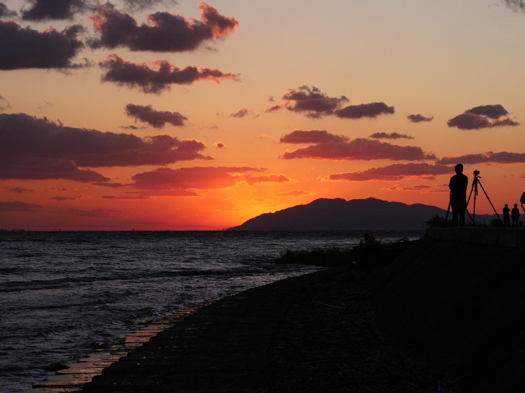 宍道湖の夕暮れ