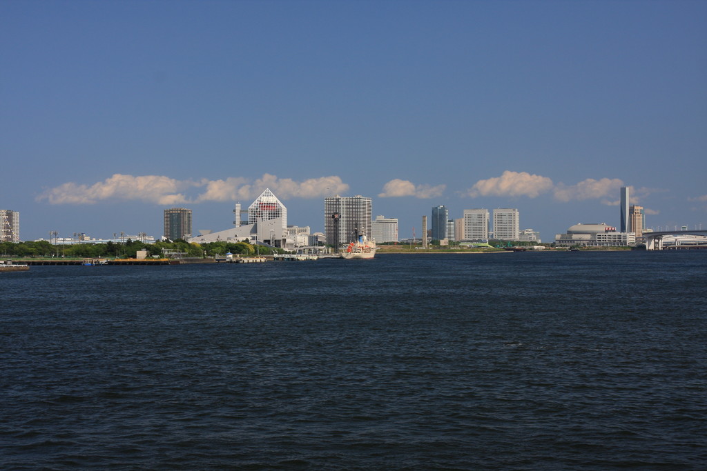 竹芝から晴海・お台場を望む