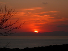 相模湾越しの夕陽