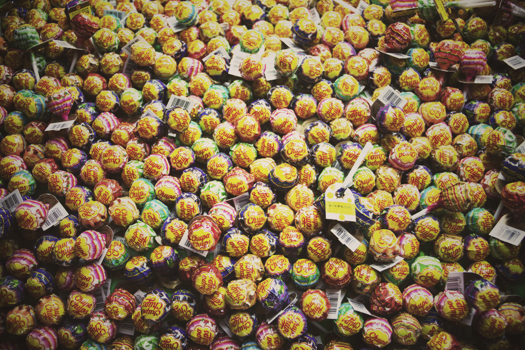 clumps of chupa chups..