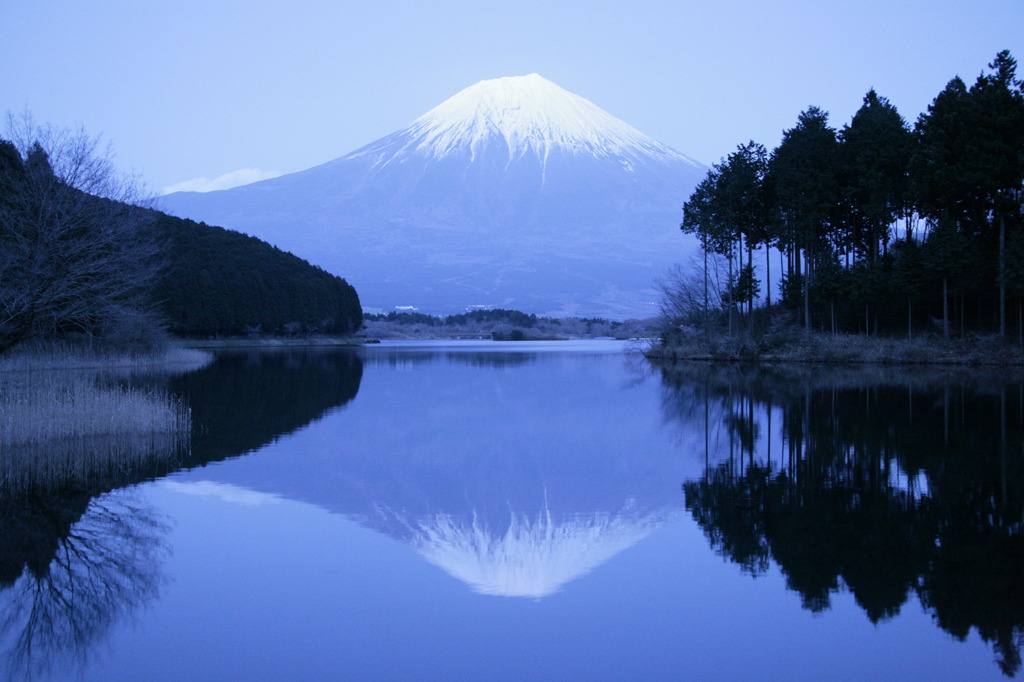 夕暮れの富士