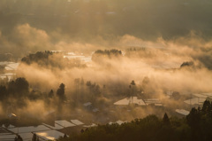 山本山　朝霧流れる