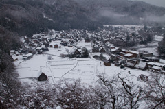 初冬の白川郷全景