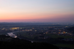 小千谷市山本山高原からの夕景