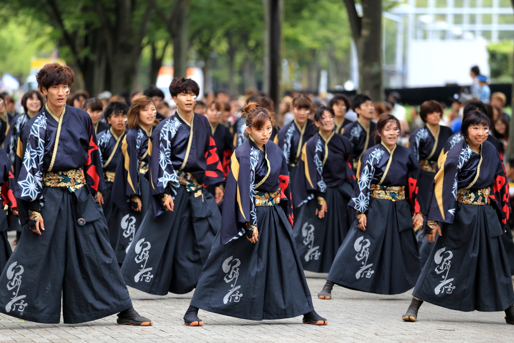 原宿表参道元氣祭　スーパーよさこい2016 早稲田大学 『踊り侍』さん