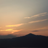 比叡山に沈む夕陽