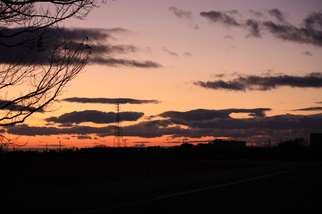 近くの夕景