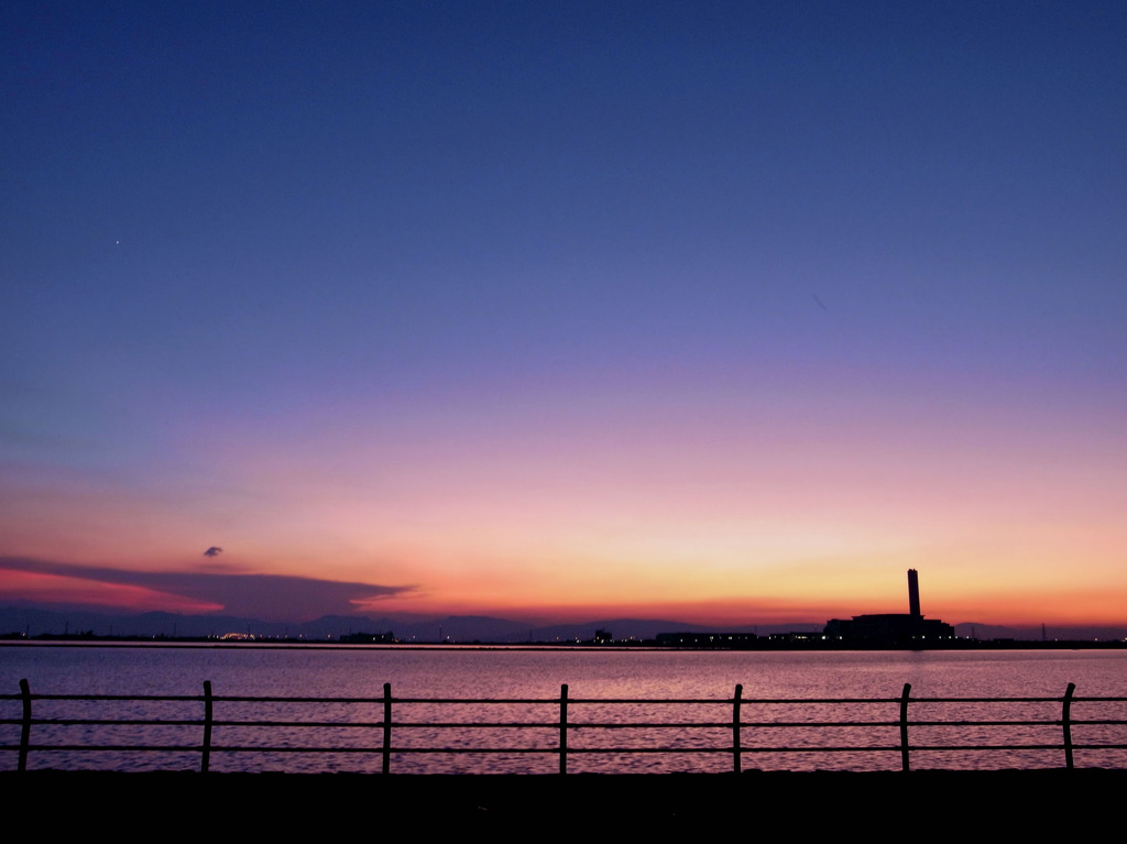 藤前干潟の夕暮れ