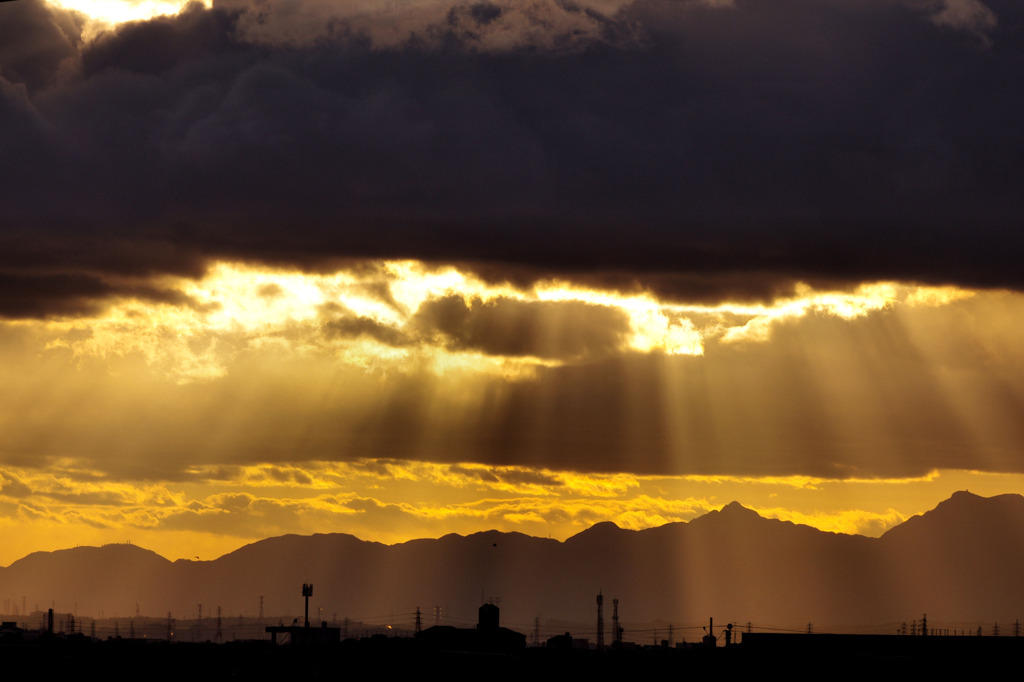 夕日と雲