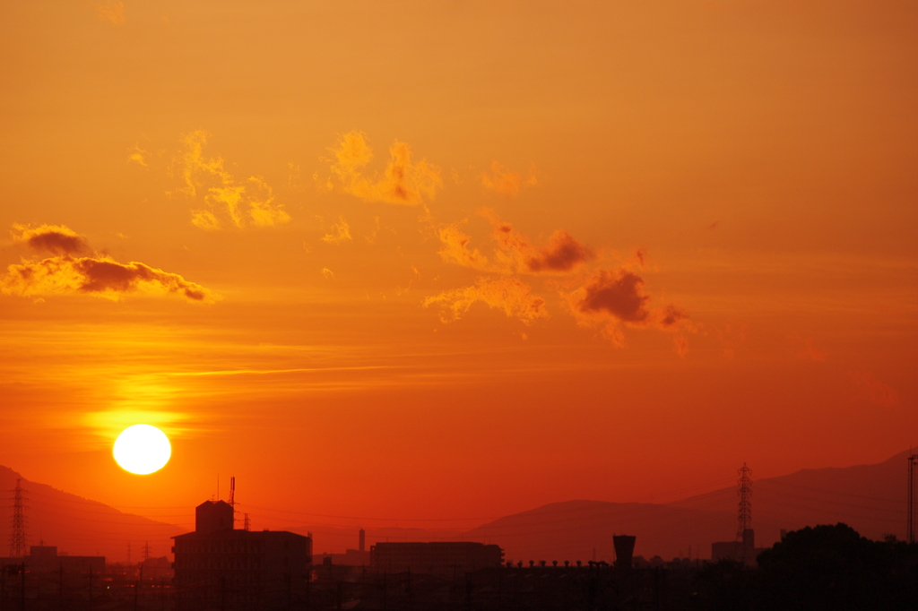 五月の夕日