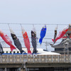 こいのぼりと清洲城と新幹線