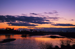 庄内川の夕暮れ