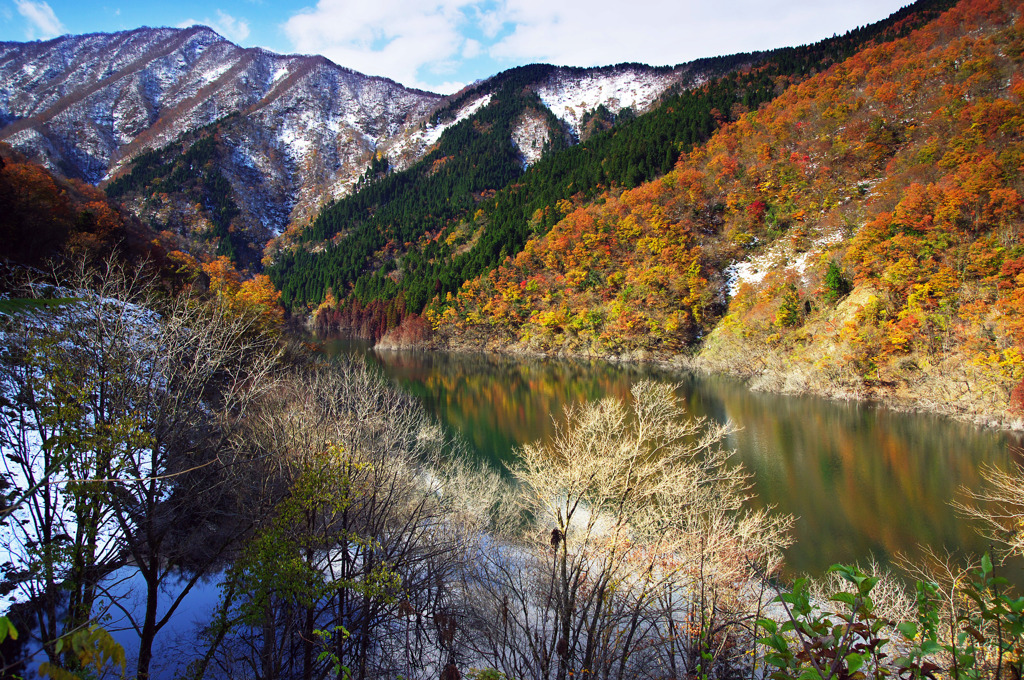 鮮やかな湖畔