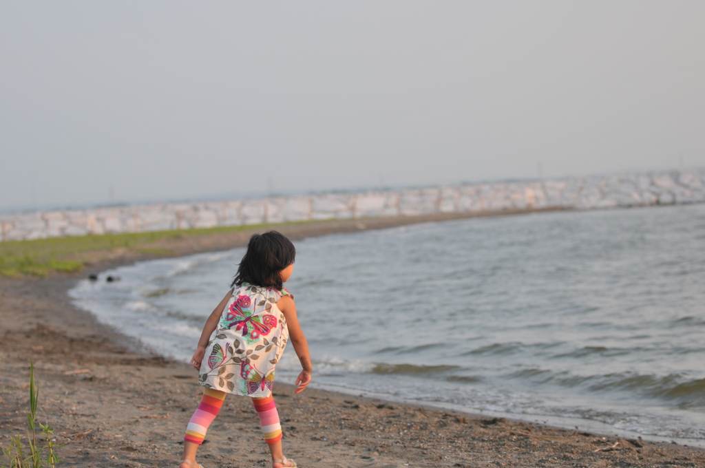 石投げin霞ヶ浦♪