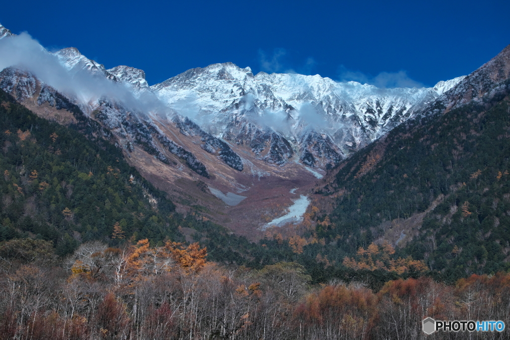 晩秋の穂高連峰