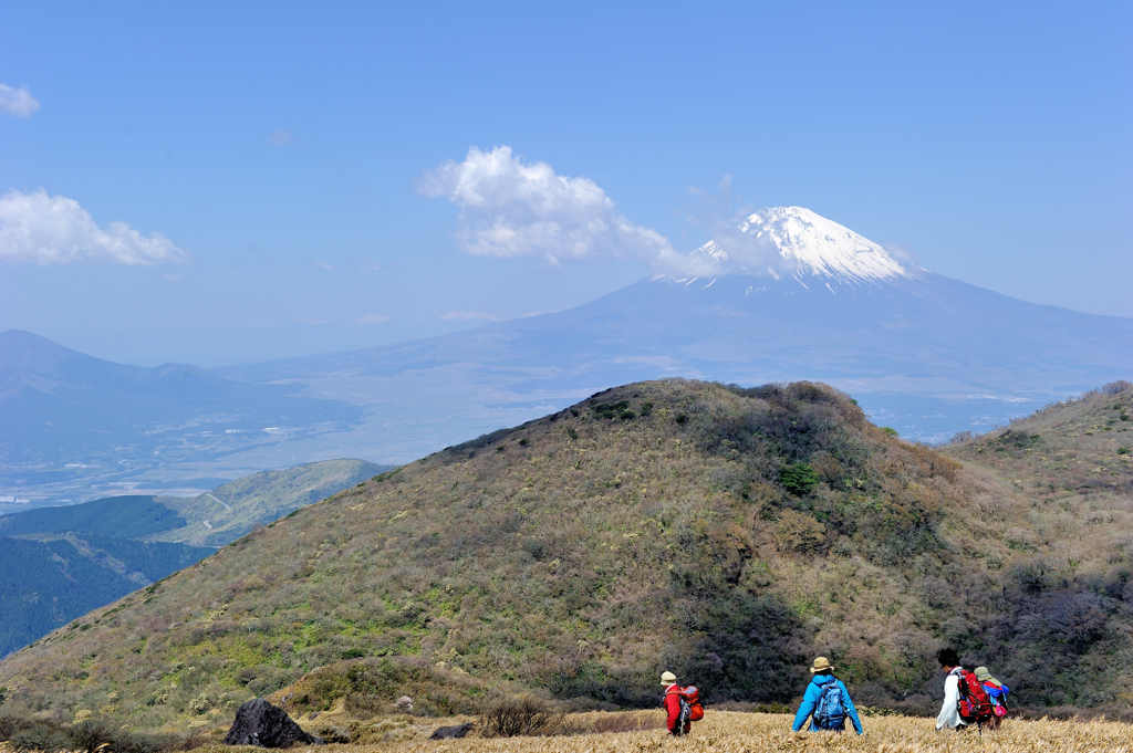 富士山を仰ぎながら。