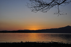 比叡山に沈む夕日その2
