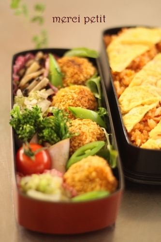 かぼちゃコロッケ☆オムライス弁当　