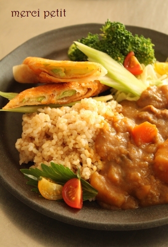 カレー☆セロリ春巻き　ランチプレート　