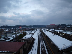 冬の駅（芦原温泉）