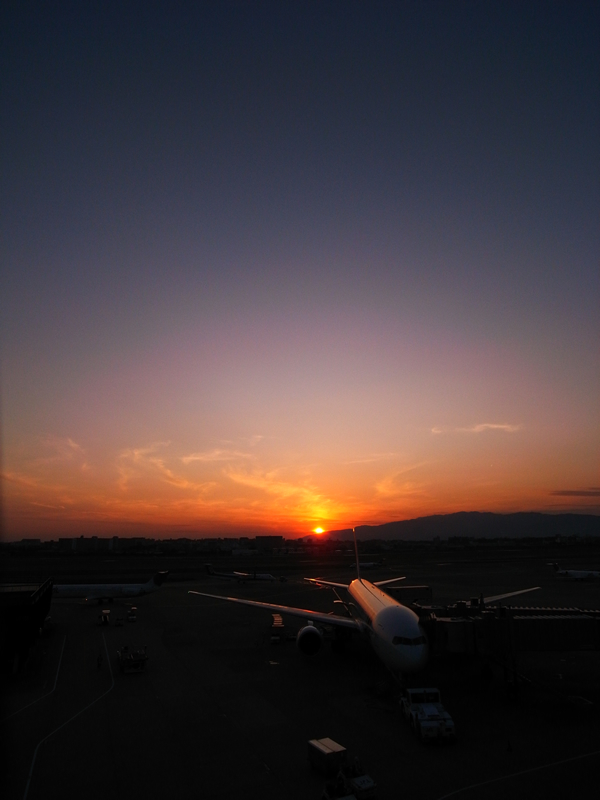 夕日に浮かぶ