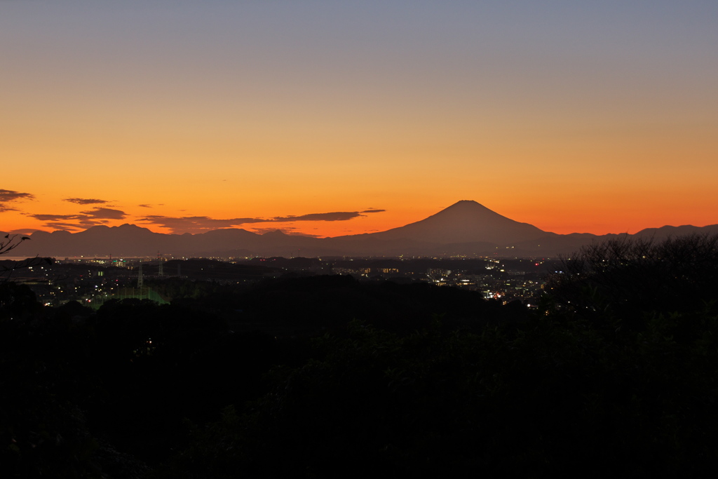 夕富士　円海山から