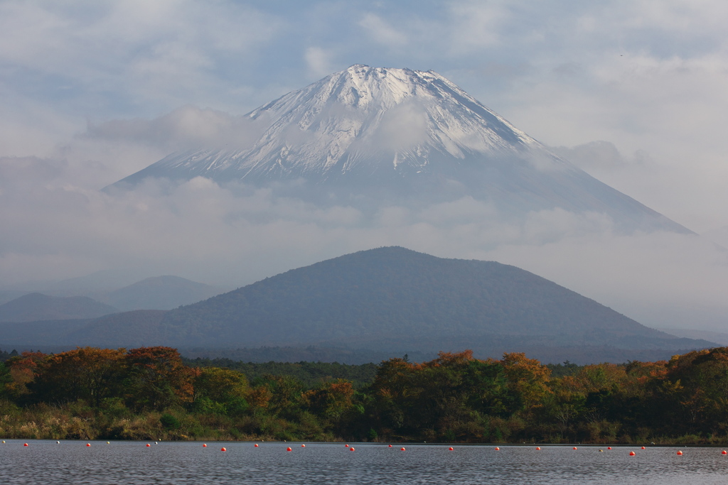 精進湖から